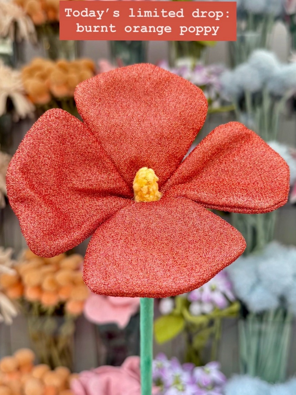CJ Hendry Flower Shop 1 Limited Edition Shimmery Gold Poppy stem